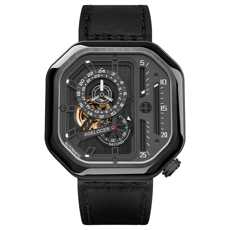 Montre Homme Automatique Squelette Racing Agelocer – CLEVI Paris