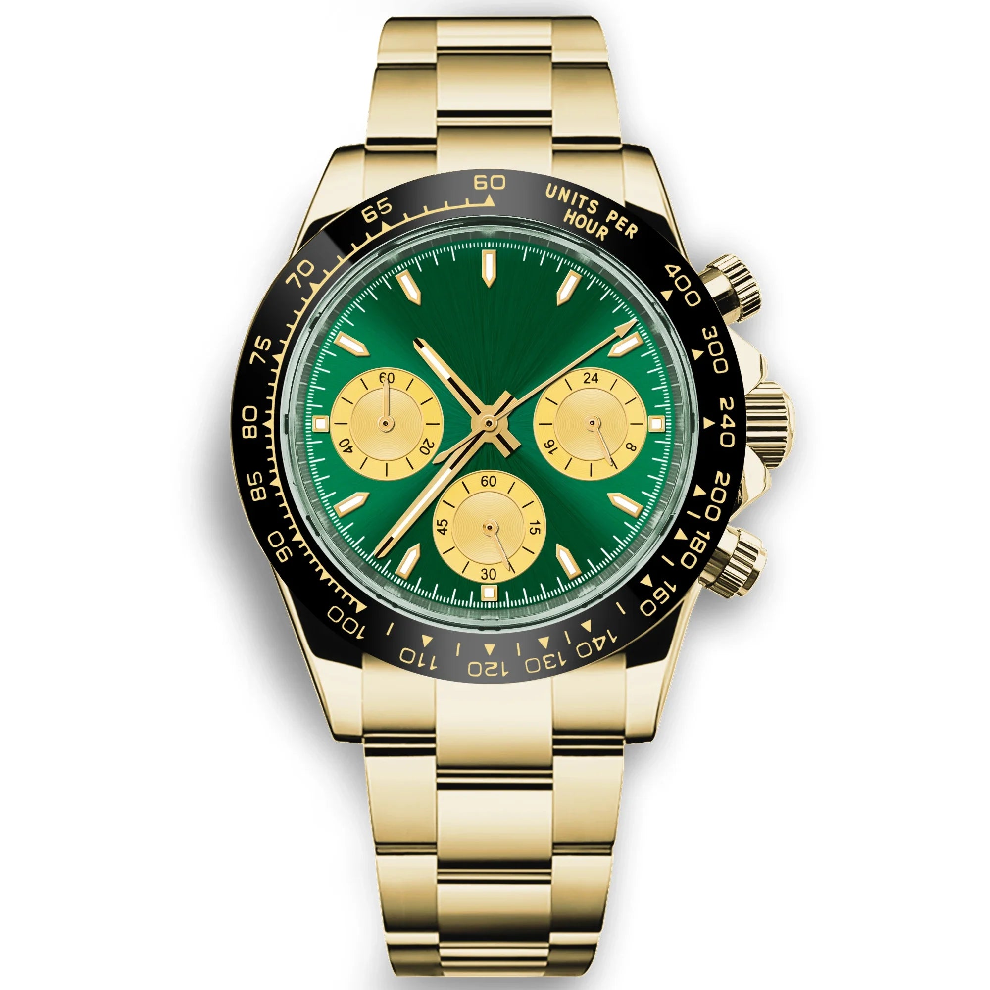 Montre Chronographe Homme Corgeut 39MM Quartz Seiko VK63 Acier Saphir Étanche 50M – CLEVI Paris