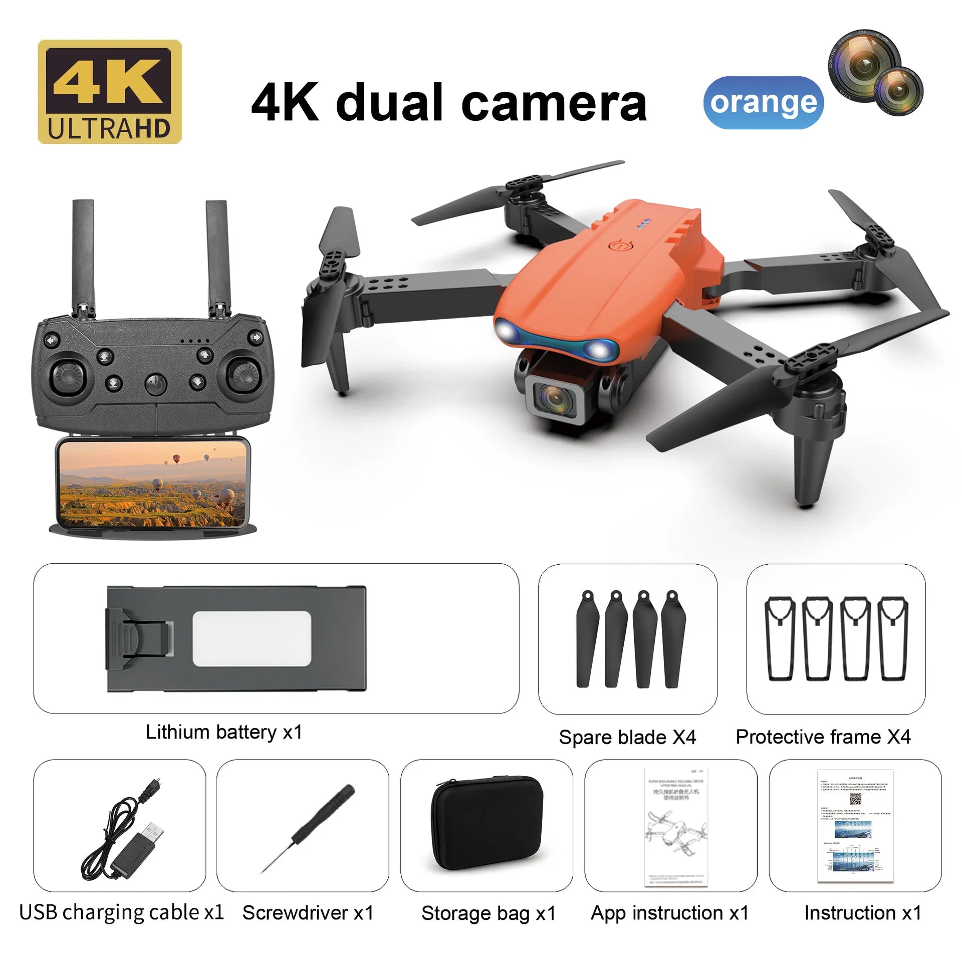 Mini Drone Pliable E99 4K WiFi – Double Caméra FPV, Décollage/Atterrissage Automatique & Gyroscope – CLEVI Paris