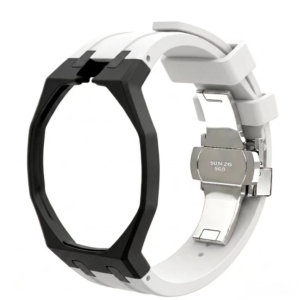 Kit Bracelet FKM + Boîtier Céramique Compatible Swatch x AP Royal Oak Boucle Déployante – CLEVI Paris