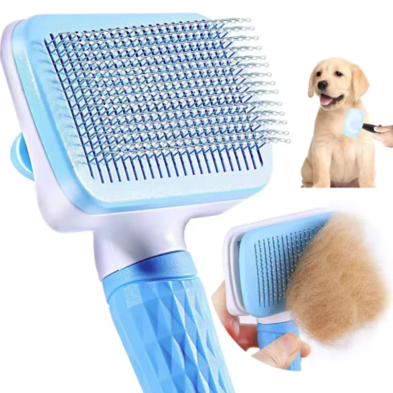 Brosse Auto-Nettoyante Chien & Chat Massage & Démêlage — CLEVI Paris