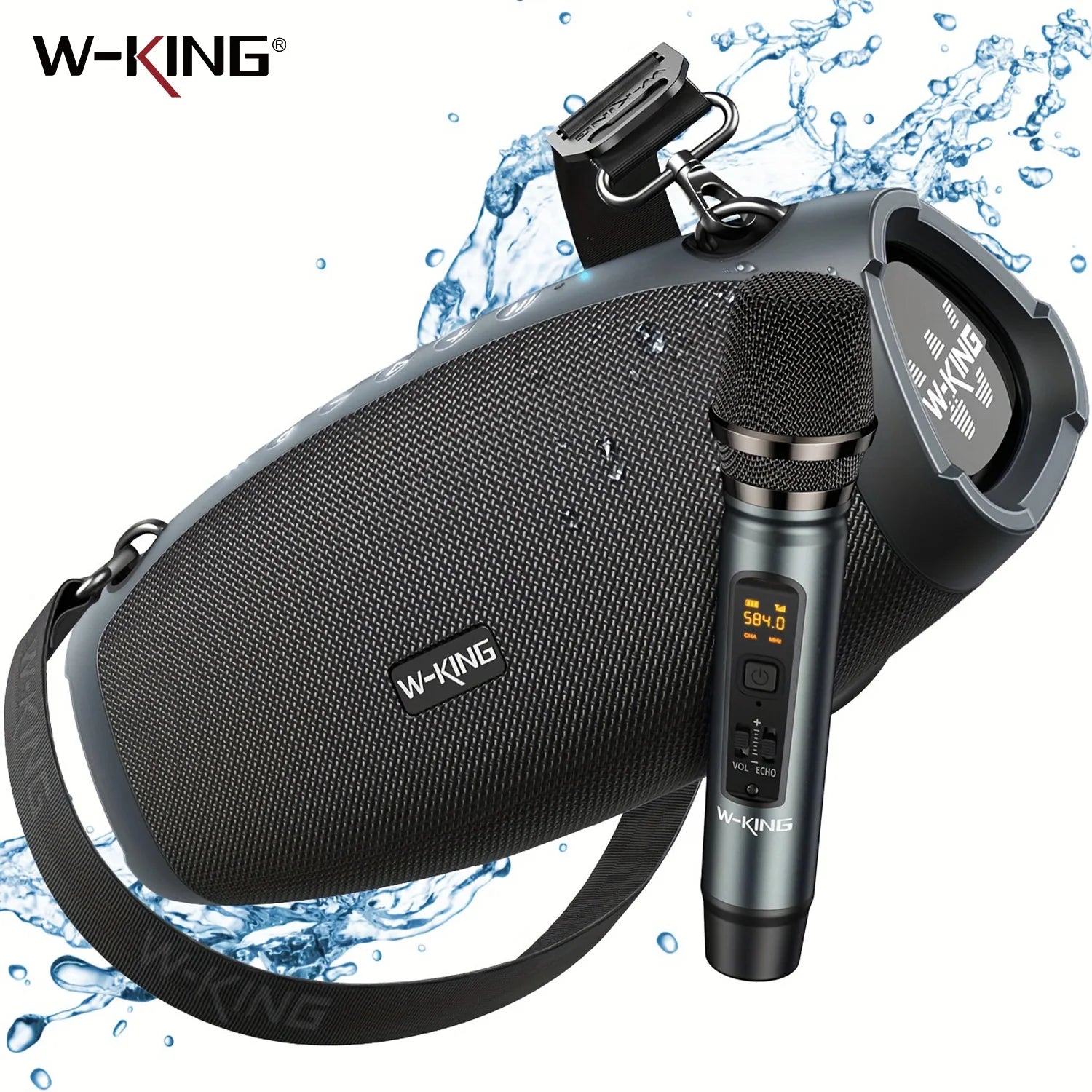 Enceinte Bluetooth 70W RMS – IPX6, 42h, Micro Sans Fil, Karaoké, Power Bank | W-KING X10MIC