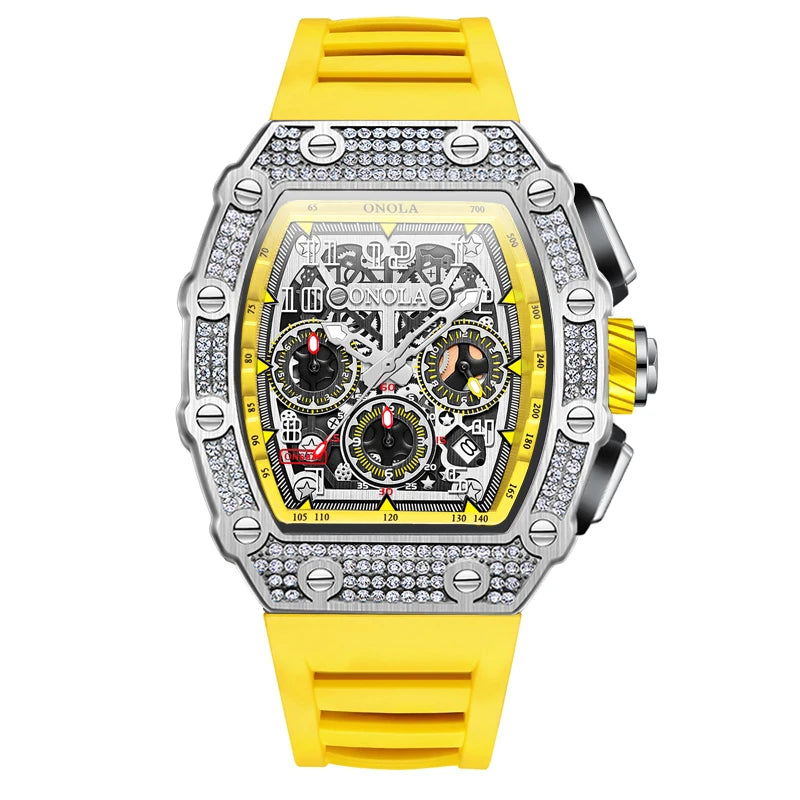 ONOLA Montre Automatique Homme Tonneau Squelette Lumineux Étanche 3ATM – CLEVI Paris