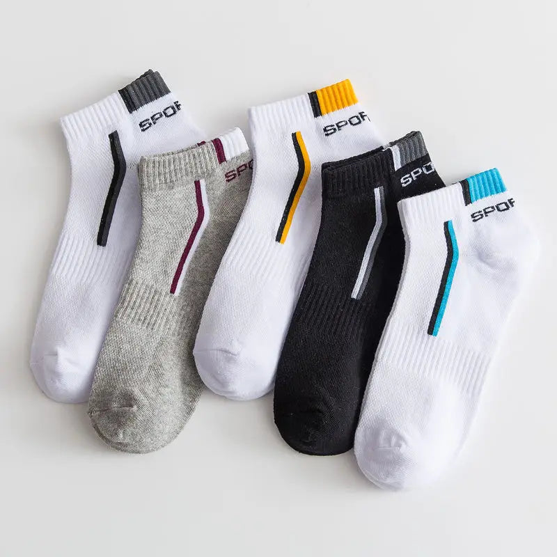 Chaussettes Homme Sport | Lot de 5 Paires, Polyester, Tige Basse – CLEVI Paris