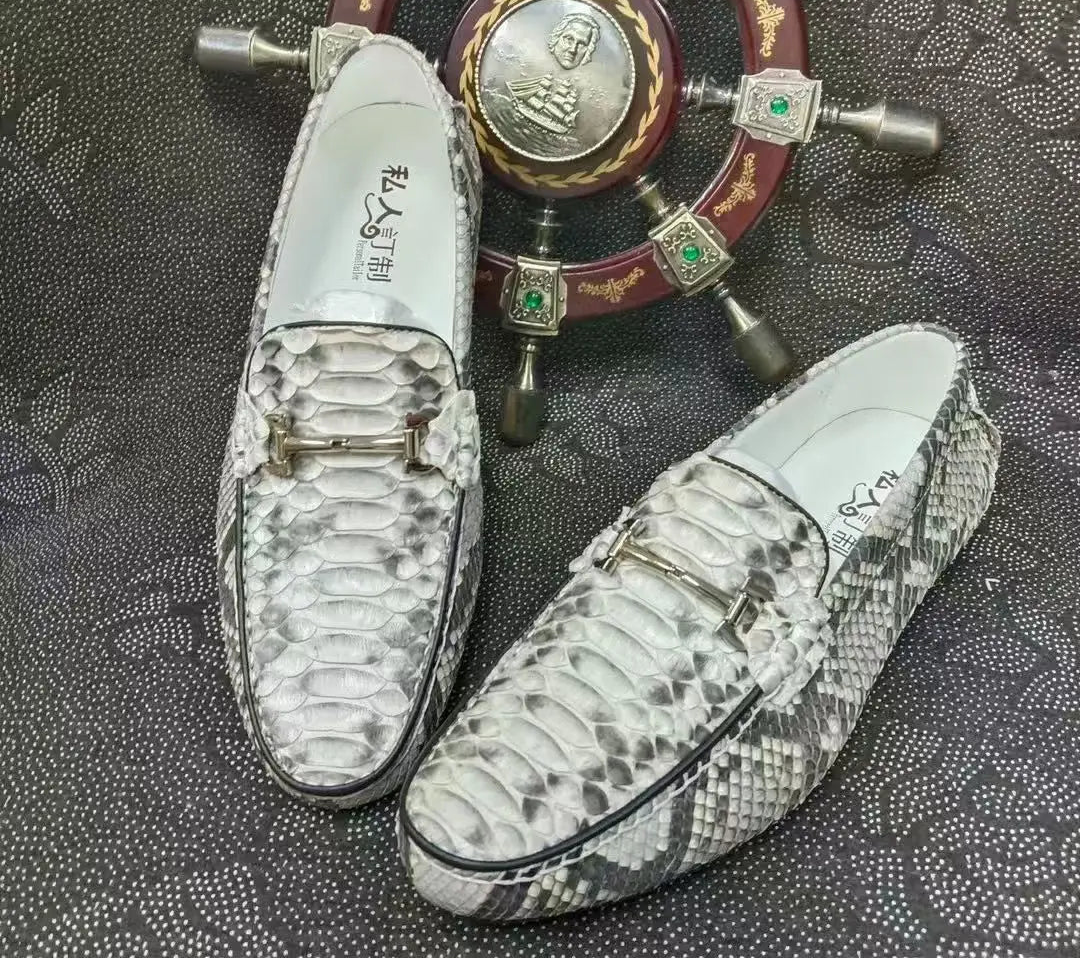 Chaussures homme en peau de python à enfiler – CLEVI Paris