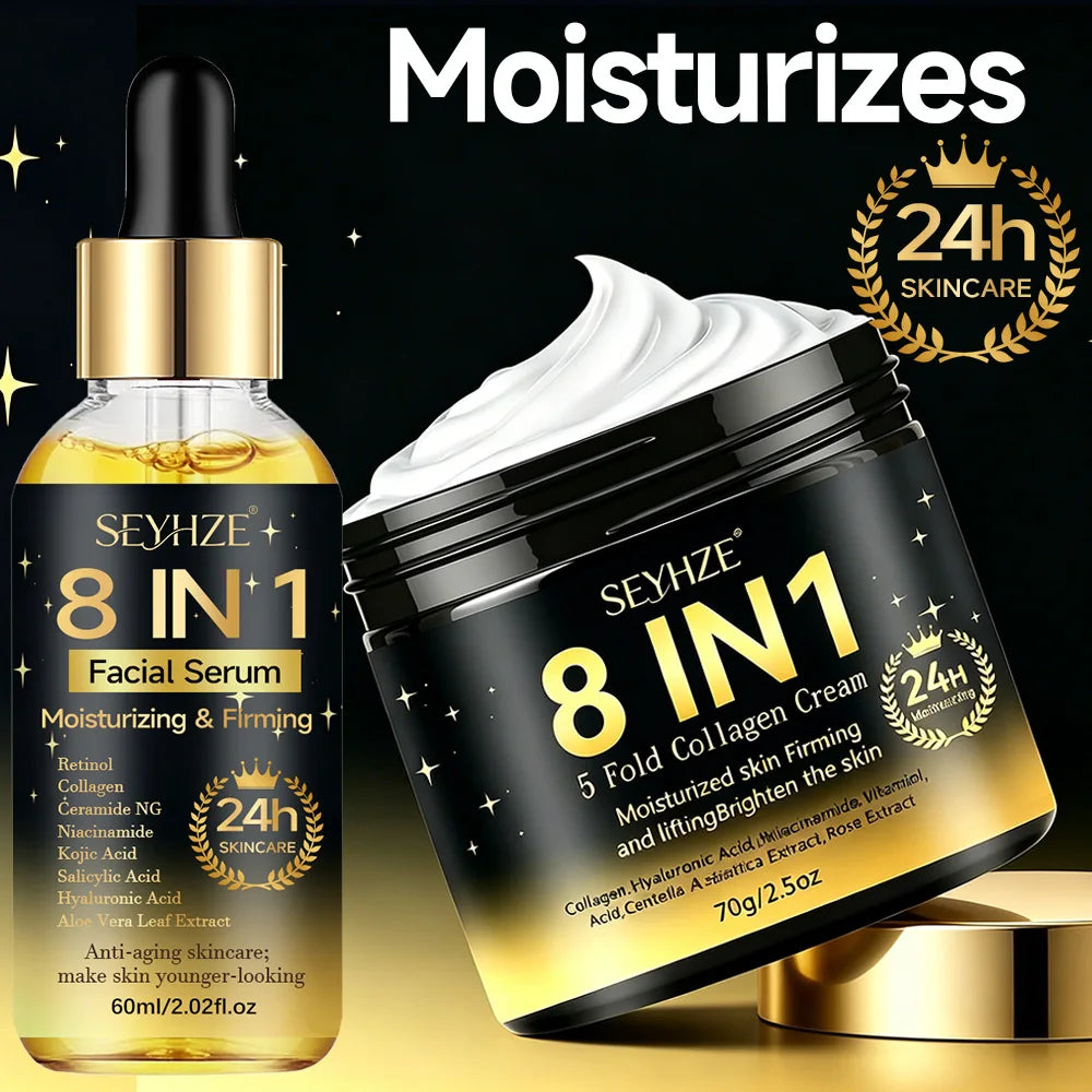 Sérum Visage 8-en-1 Hydratant & Raffermissant | Niacinamide Collagène Céramides Aloé – CLEVI Paris