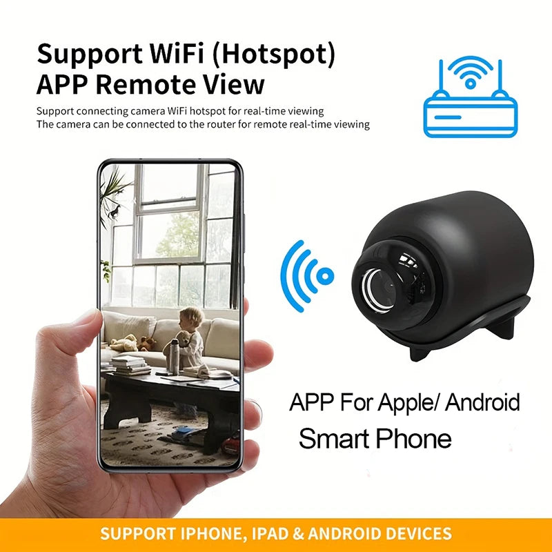 Mini Caméra WiFi 1080P Vision Nocturne Détection de Mouvement – CLEVI Paris