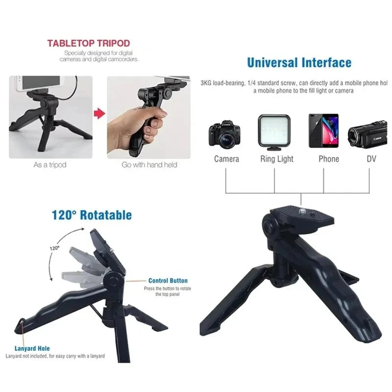 Kit Vlogging Smartphone Trépied Aluminium + Micro + Lumière LED | TikTok YouTube Live