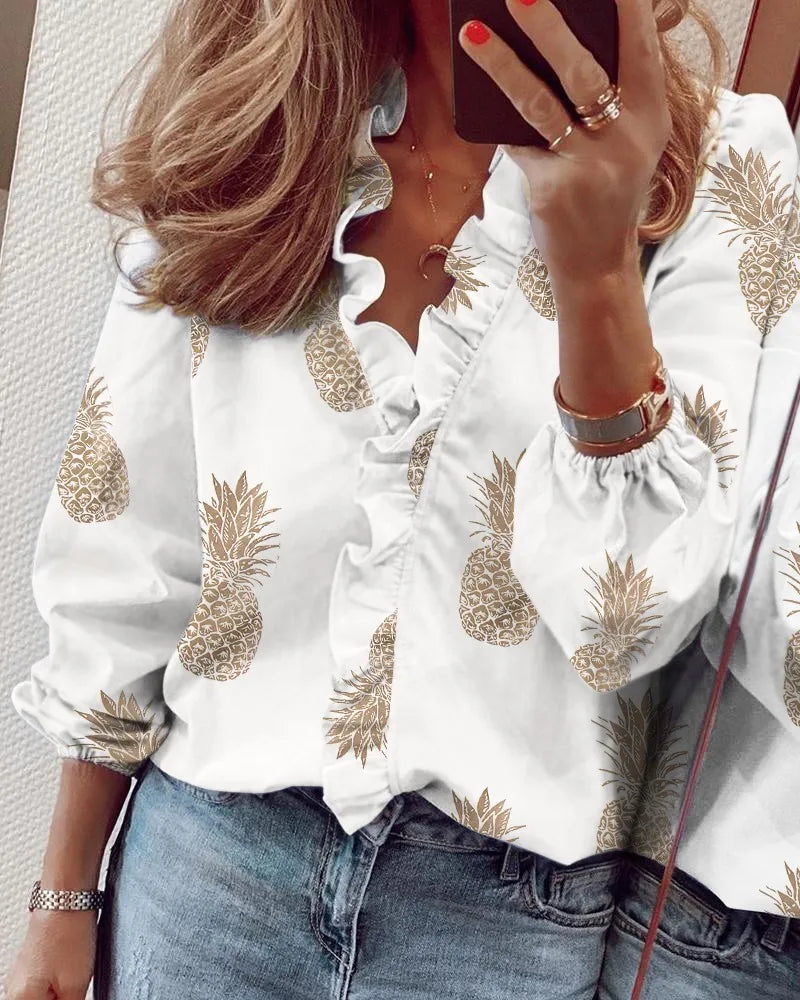 Chemise ample à volants femme – CLEVI Paris