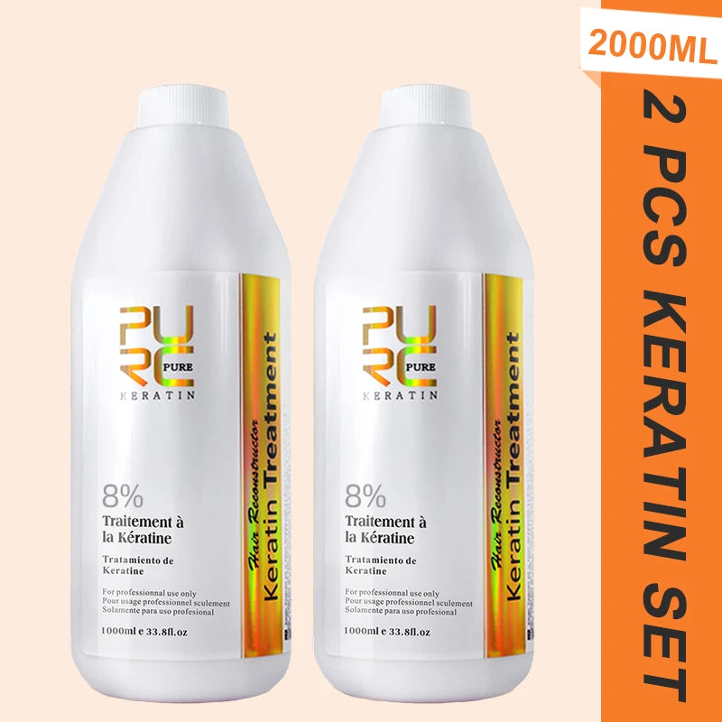 Gamme Kératine Brésilienne PURC 1000ml | Shampoing, Soin & Traitement | Lots 2 ou 3 Pièces – CLEVI Paris
