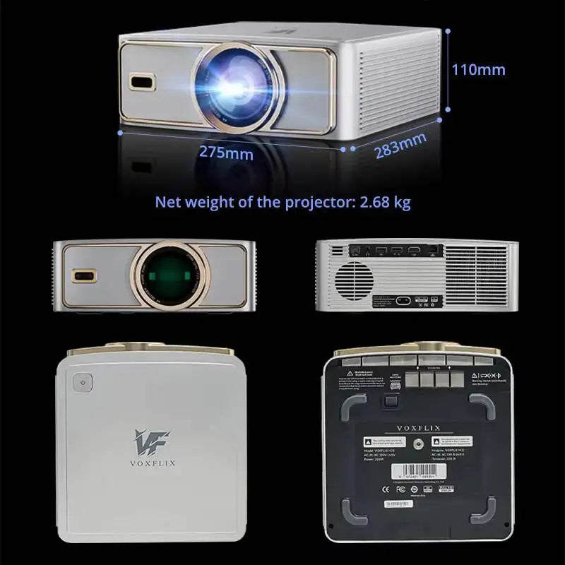 Voxflix M25 Projecteur Android TV 9.0 1080P 4K 2800 Lumens Correction Électronique Mode Jeu Recherche Vocale – CLEVI Paris