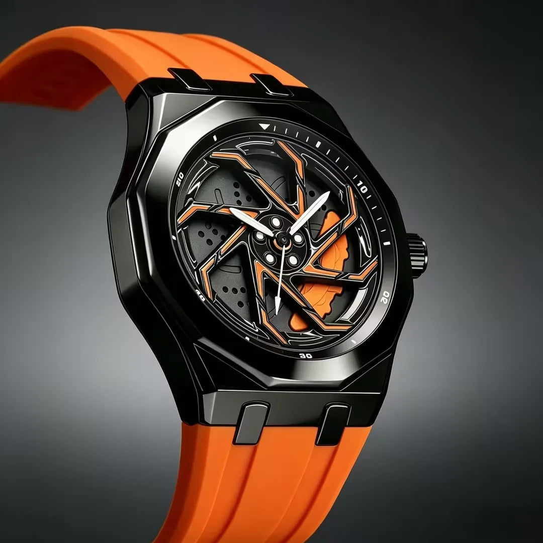 Montre Quartz Cadran Roue SHUAIKE Homme Caoutchouc – CLEVI Paris