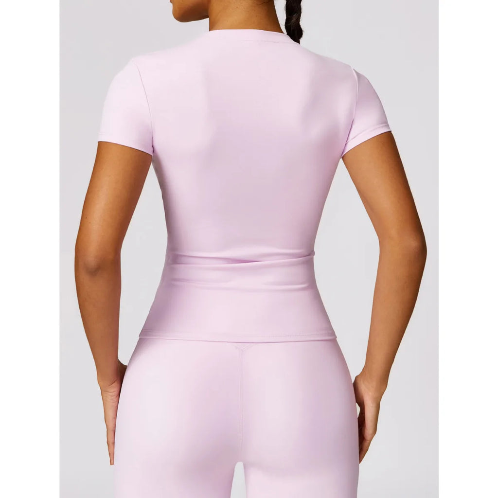 T-shirt Sport Femme Nylon | Running, Yoga & Gym, Manches Courtes Respirant, 16 Coloris – CLEVI Paris
