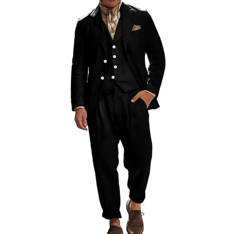 Costume Lin Homme 3 Pièces – CLEVI Paris