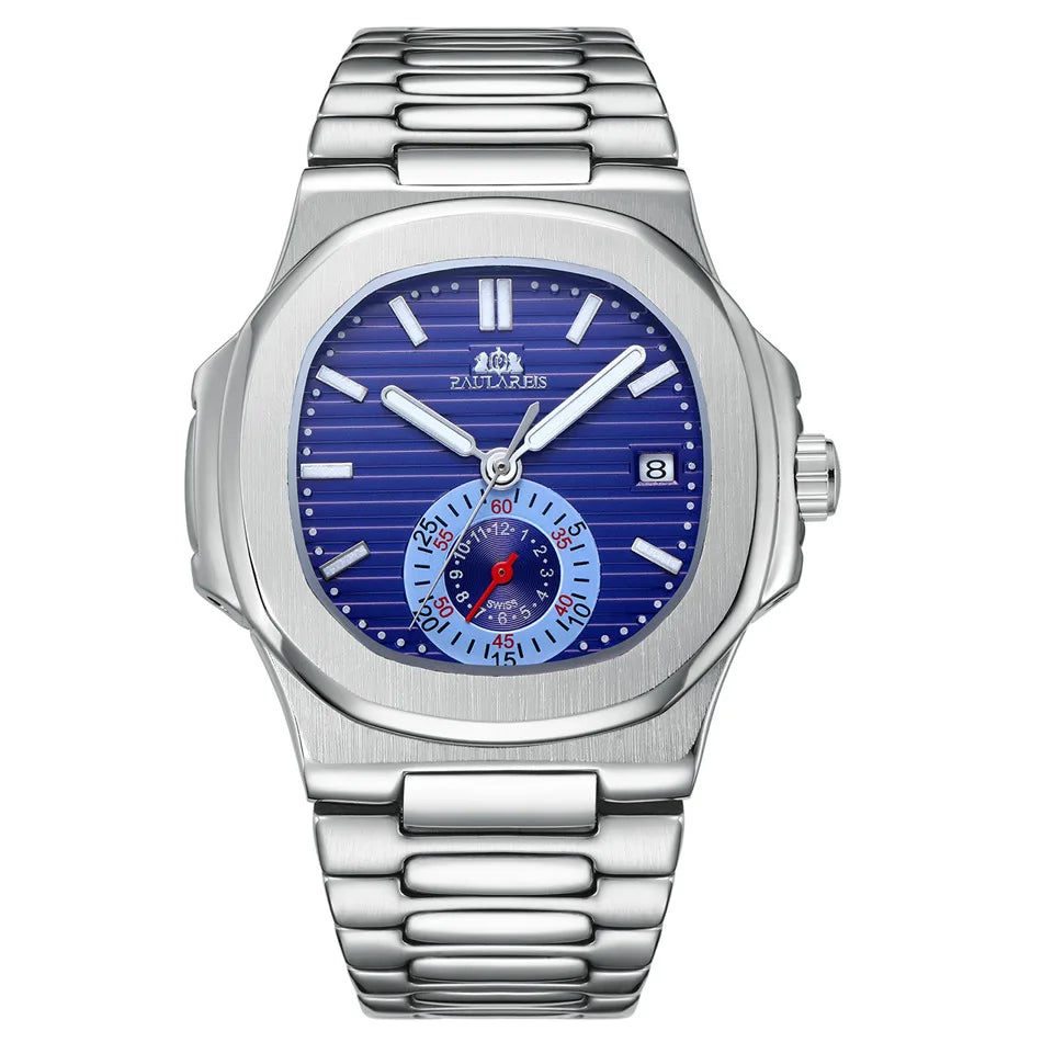 Montre Mécanique Carrée PAULAREIS Homme Acier – CLEVI Paris