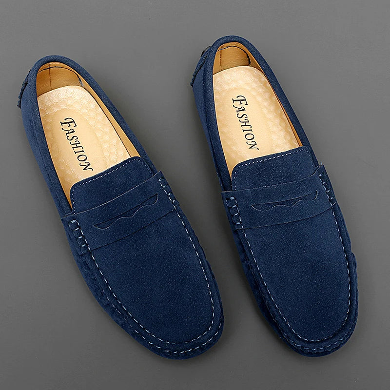 Mocassins Homme Cuir Suédé Yeinshaars – Chaussures Plates Confortables Slip-On – CLEVI Paris