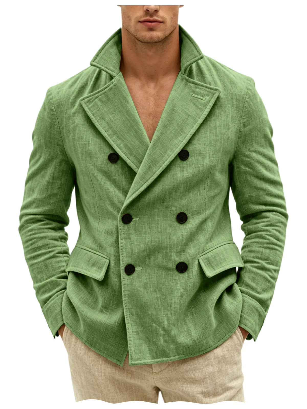 Blazer Croisé Lin Homme – CLEVI Paris