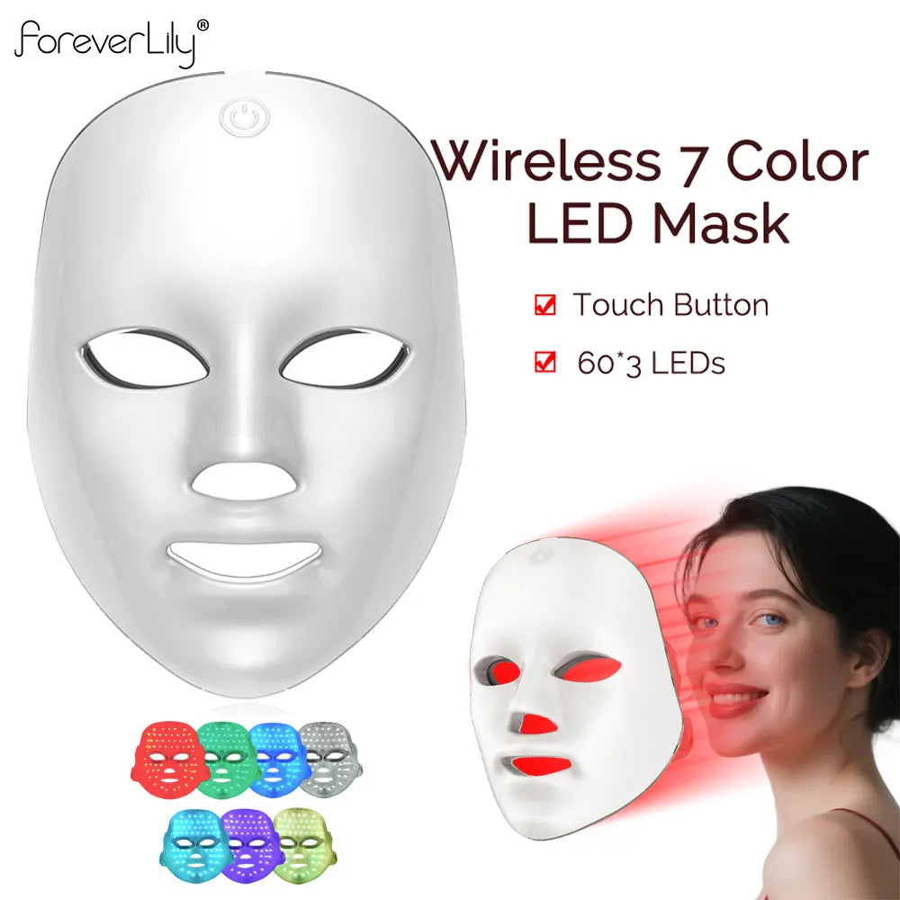 Masque LED Visage 7 Couleurs – Photothérapie Anti-Âge & Éclat – CLEVI Paris