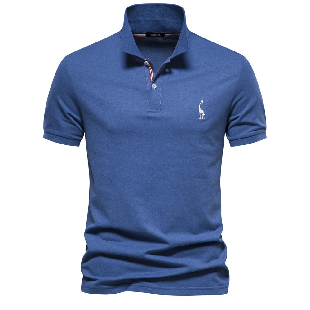 Polo Homme AIOPESON Coton Manches Courtes – Broderie, Anti-Boulochage