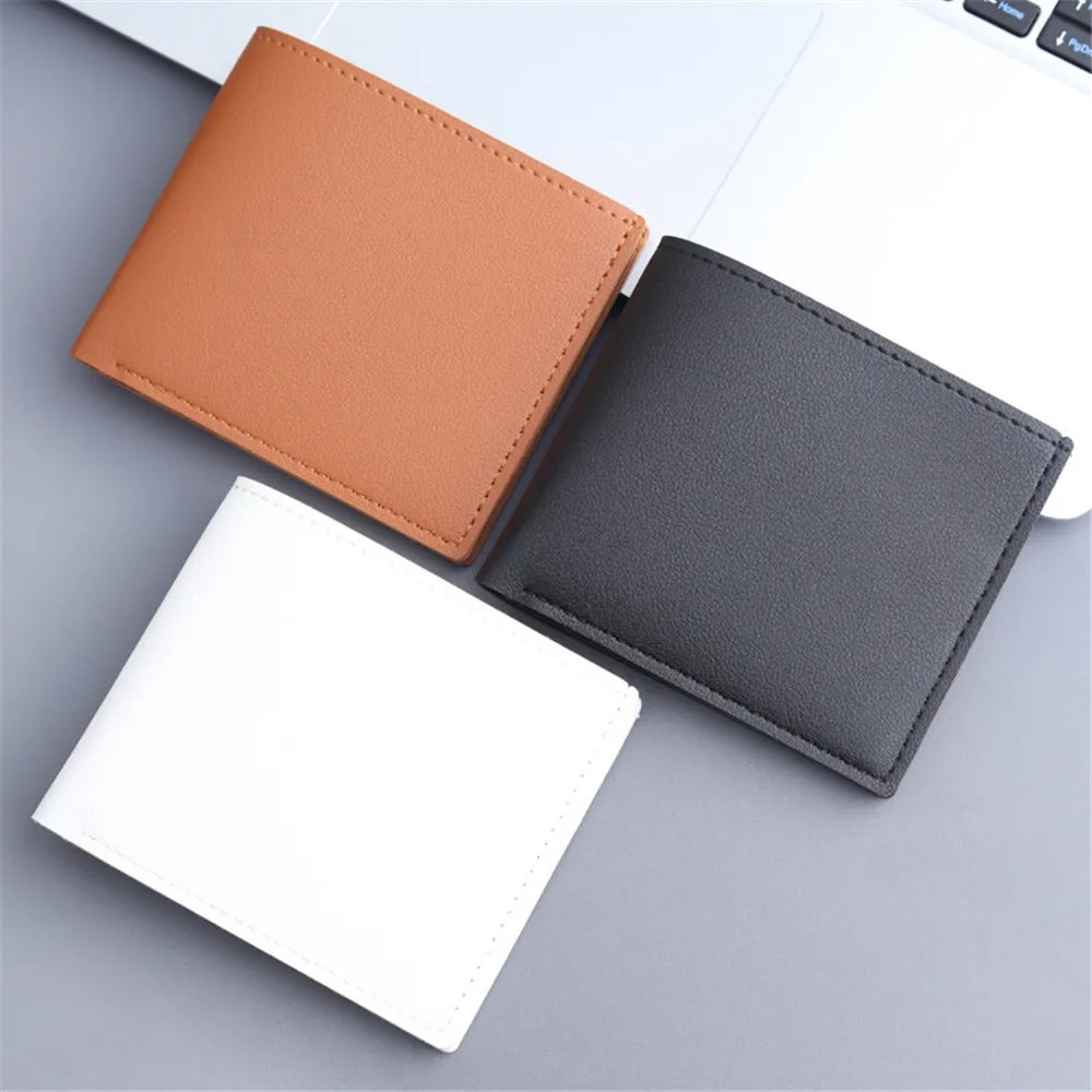 Portefeuille Court Homme Cuir PU Vintage — Slim, Porte-Cartes, Noir, Marron & Café | CLEVI Paris