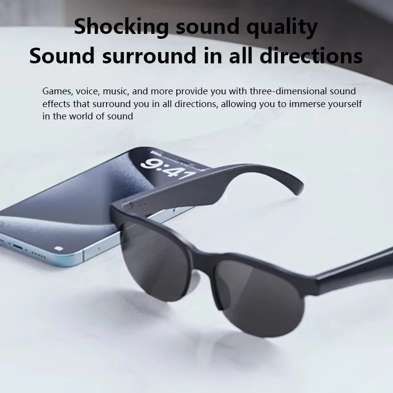 Lunettes Connectées Lenovo 2026 IA – Bluetooth 5.0 Traduction Temps Réel Enregistrement Musique Appels Unisexe – CLEVI Paris