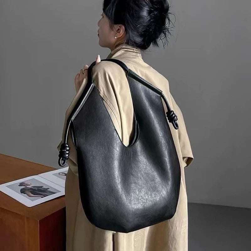 Tote Bag PU Aisselle Grande Capacité Femme Style Minimaliste Bureau – CLEVI Paris