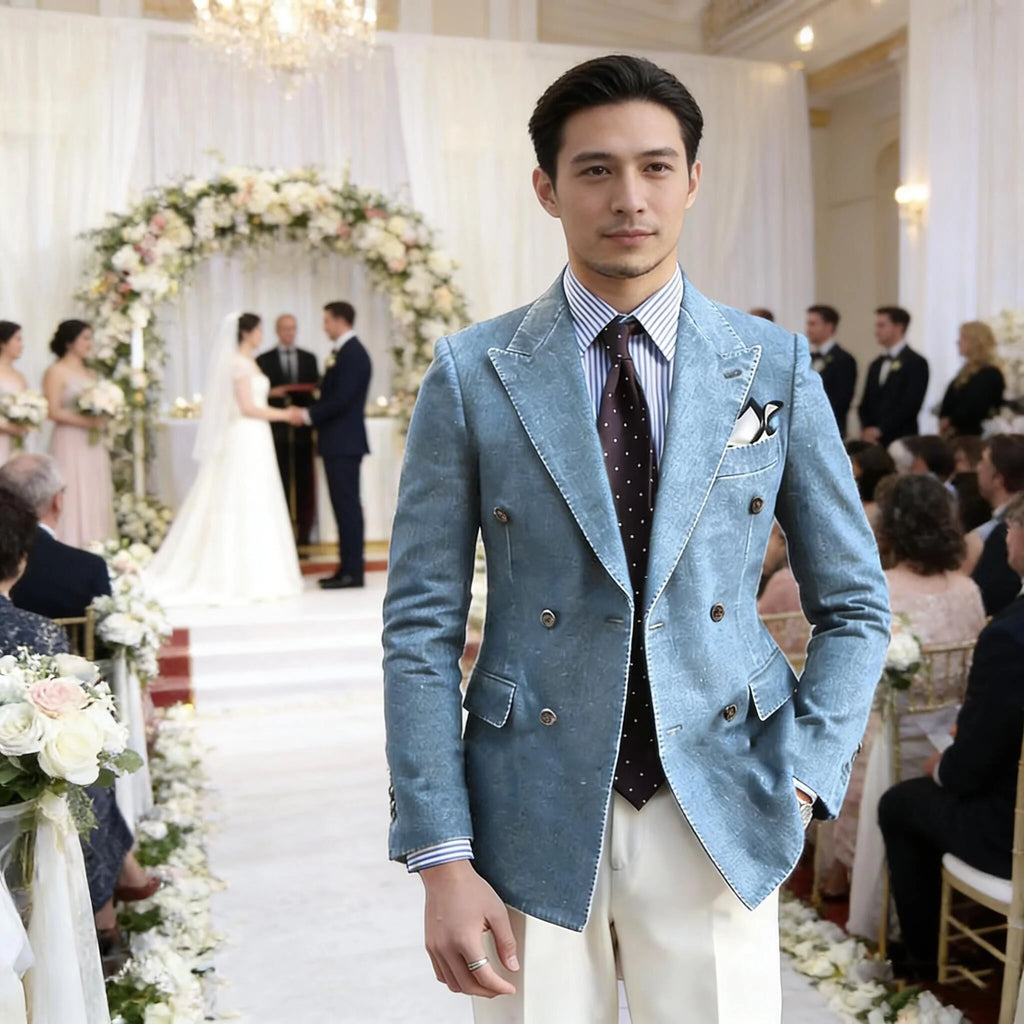 Blazer en Jean Homme Croisé – CLEVI Paris