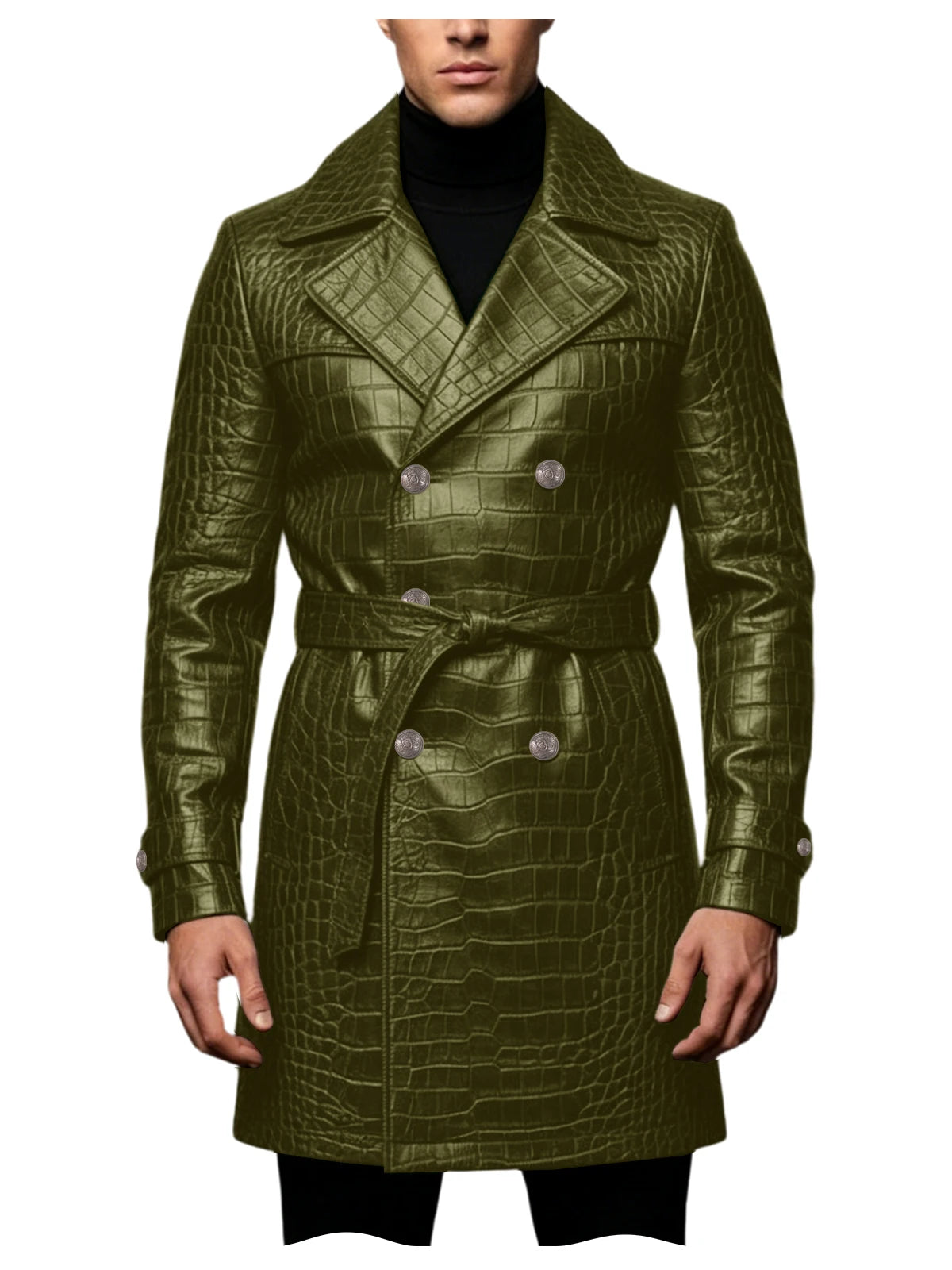 Manteau homme effet croco double boutonnage – CLEVI Paris