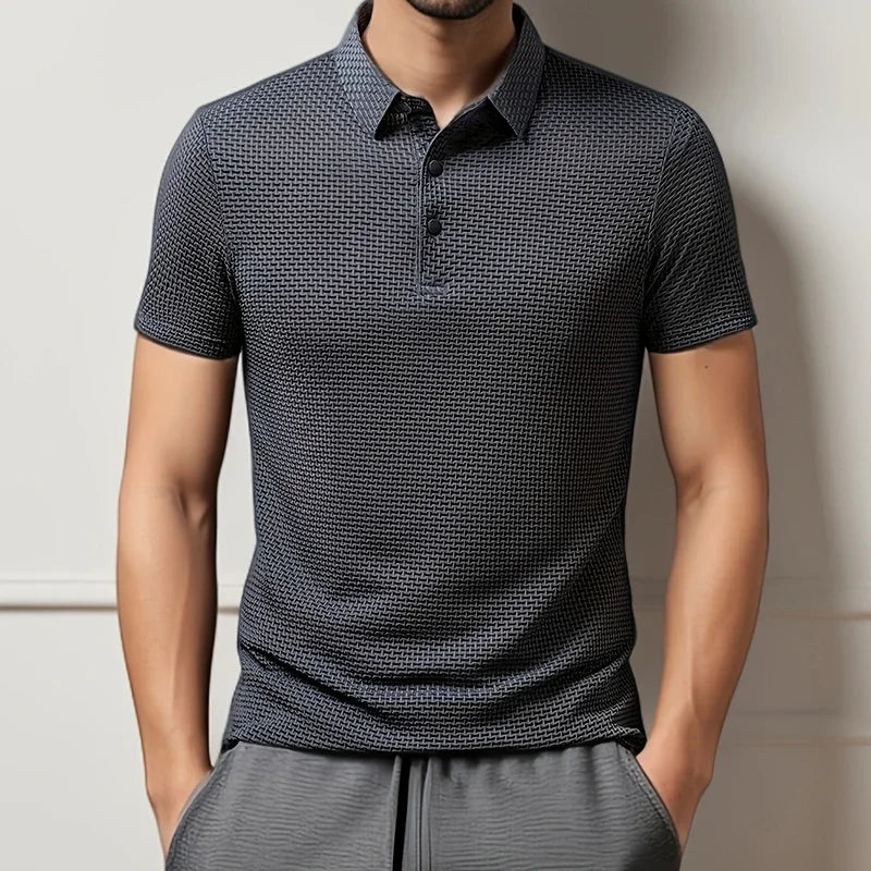 Polo Homme Casual Été – Maille Respirante Polyester/Élastane, Coupe Régulière, 6 Coloris, Tailles M à 4XL