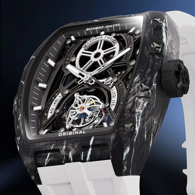 BONEST GATTI BG7003 – Montre Automatique Tourbillon Homme | Boîtier Carbone