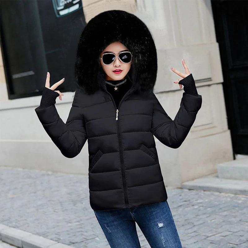 Parka Femme Coton Capuche Col Fourrure Slim Hiver XS-XXL – CLEVI Paris