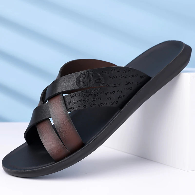 Sandales Homme Été – Bride Simple, Semelle Douce, Antidérapantes, Style Street | Blanc, Bleu ou Chocolat