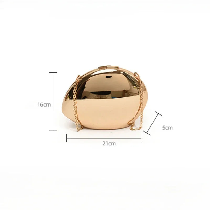 Pochette Coquille Métallique Soirée Femme — CLEVI Paris