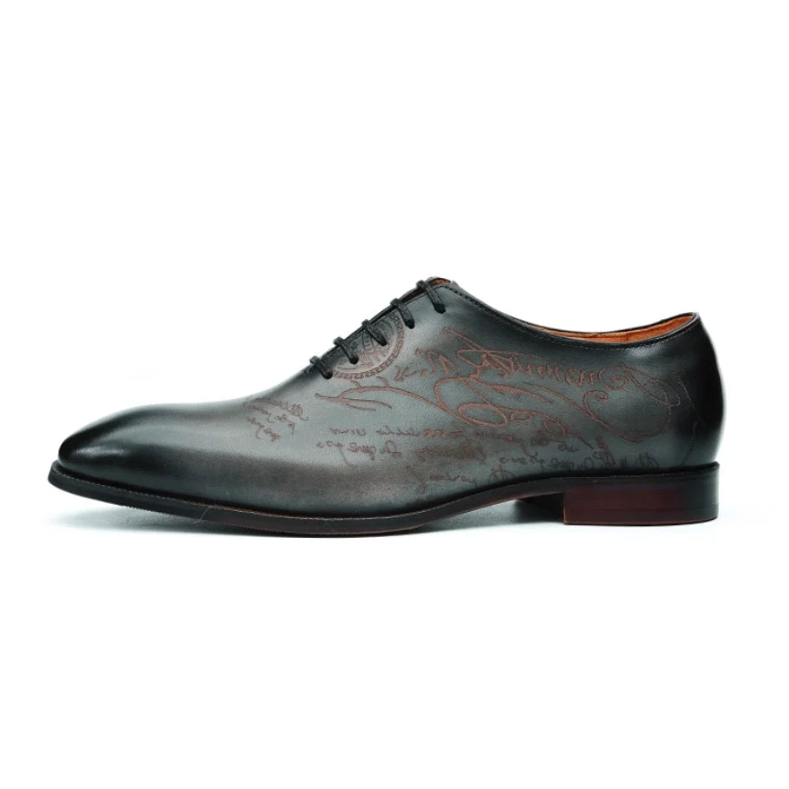Oxford Homme Cuir Embossé Bout Pointu – Style Européen Business, EU 37-46 – CLEVI Paris