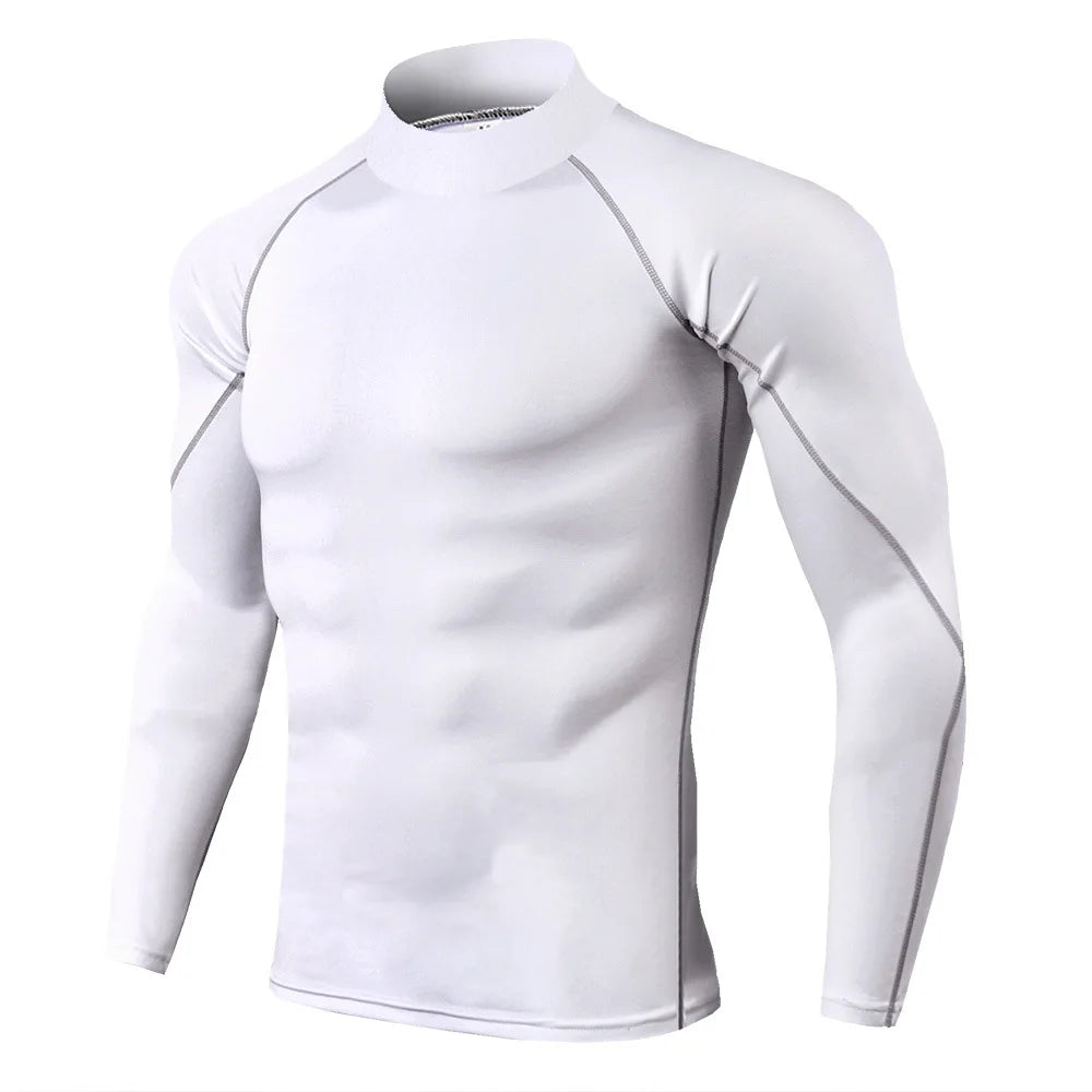 T-shirt Sport Homme Manches Longues Compression Polyester | Séchage Rapide, Running & Fitness, Tailles M à 3XL – CLEVI Paris