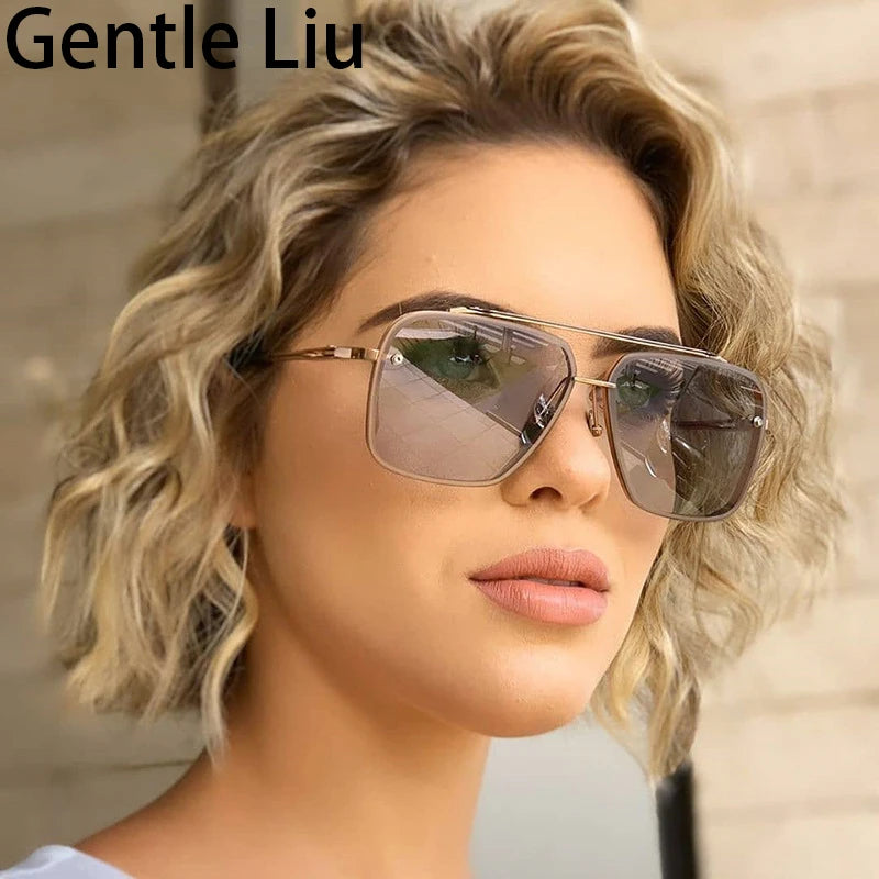 Lunettes de Soleil Oversize Sans Monture Carrées UV400 Homme – CLEVI Paris