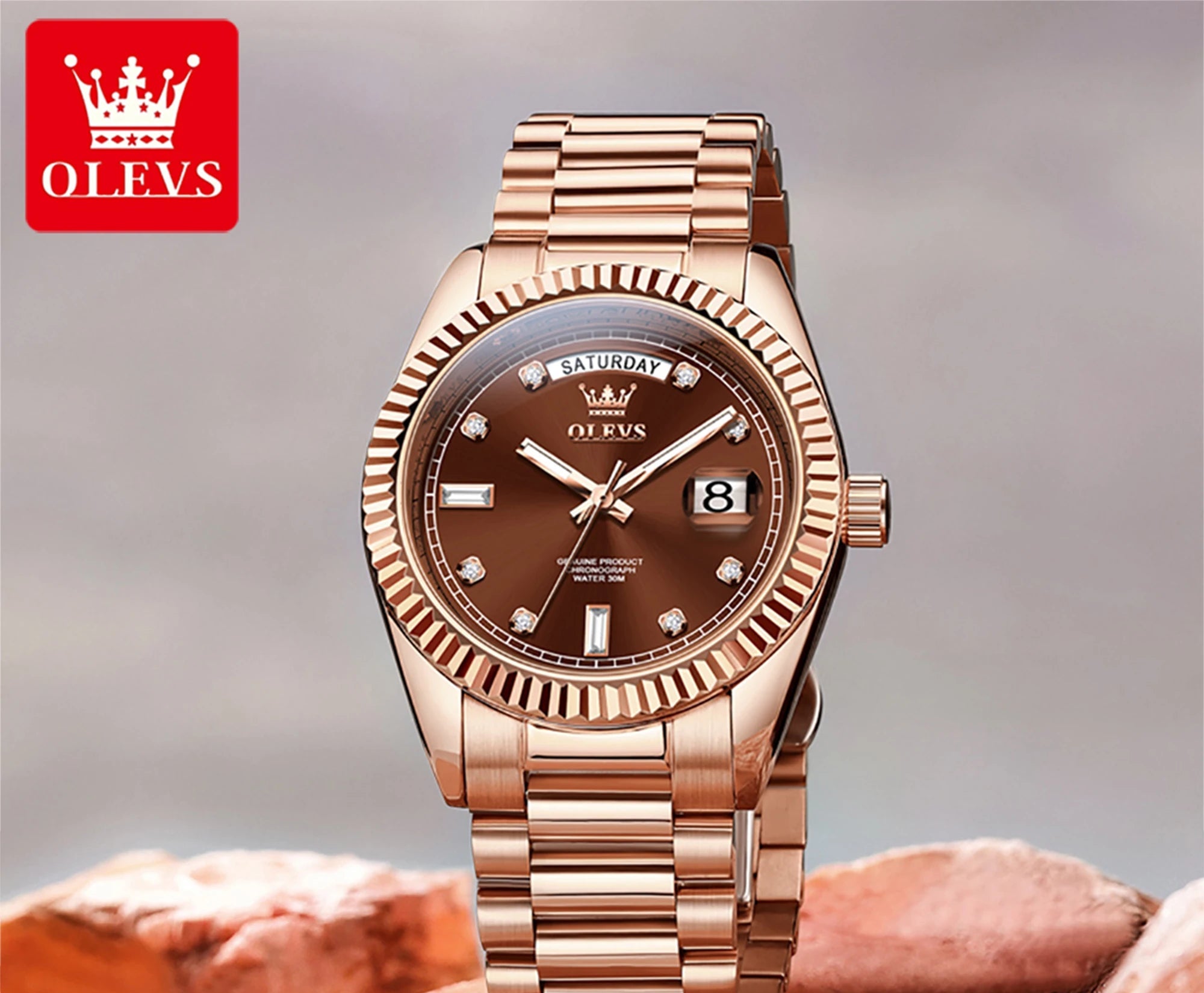 Montre OLEVS 6736 Automatique Homme Acier Calendrier Waterproof – CLEVI Paris