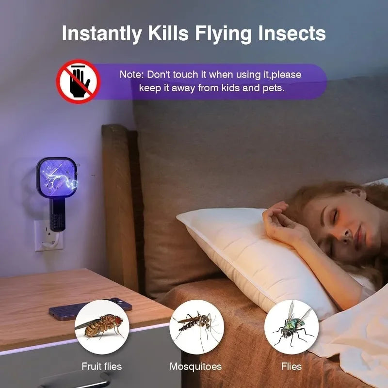 Raquette Anti-Insectes USB Rechargeable Lumière UV 2-en-1 Camping & Maison – CLEVI Paris
