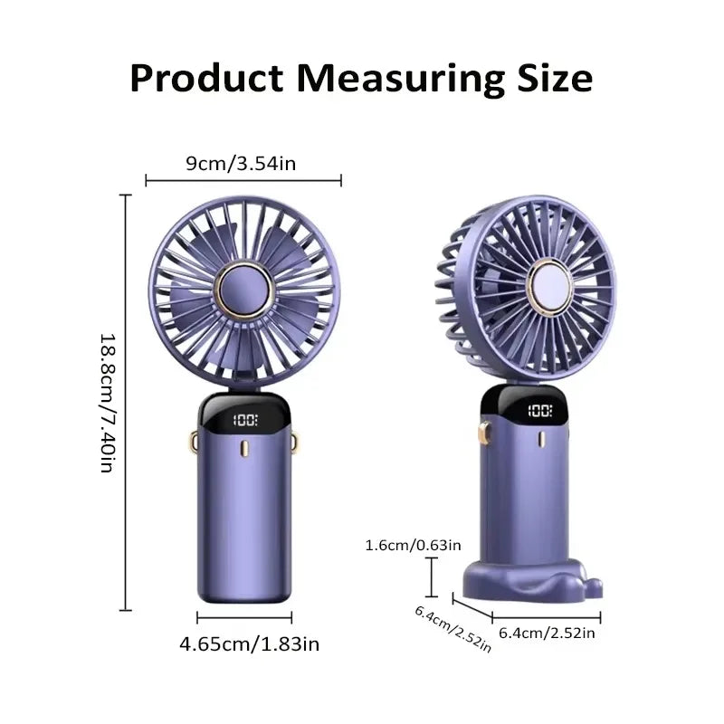 OIMG N15 Ventilateur 3-en-1 Main Cou Bureau 5 Vitesses Écran LED 1800mAh – CLEVI Paris