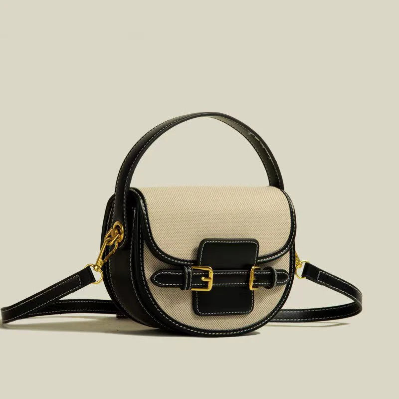 Sacoche Selle Femme en PU – Sac Bandoulière Rétro Patchwork | 4 Coloris | Marron, Noir, Cowboy, Jeans
