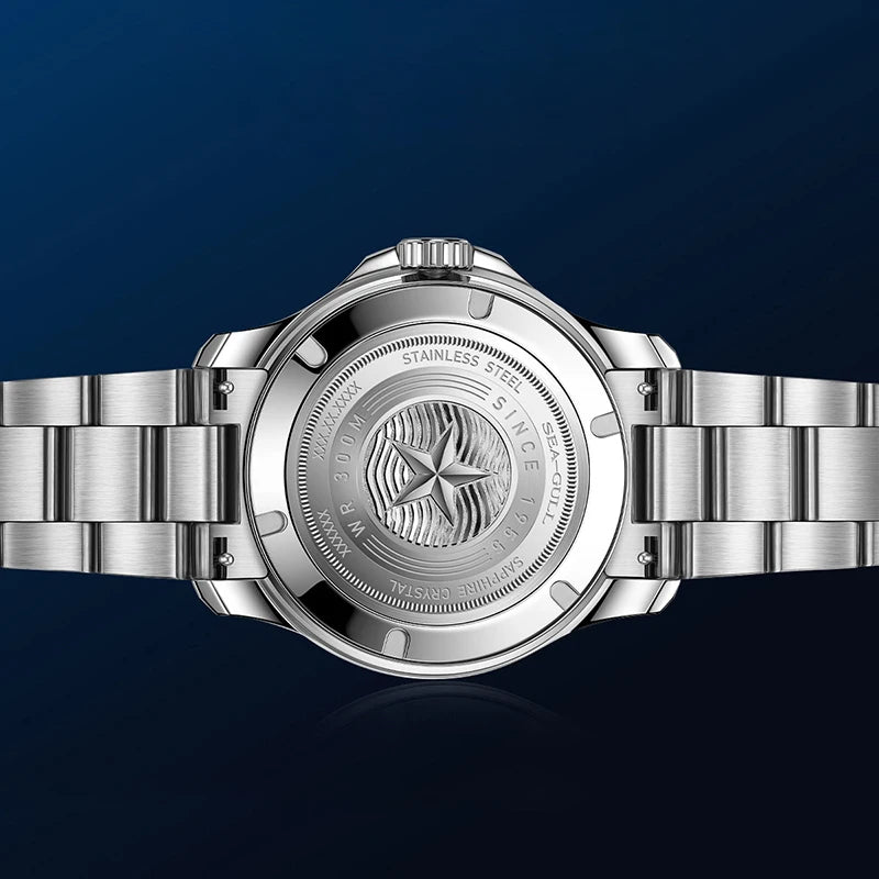 Montre Sea-Gull 816.32.1215 Diver Automatique Phase de Lune Saphir 300M – CLEVI Paris