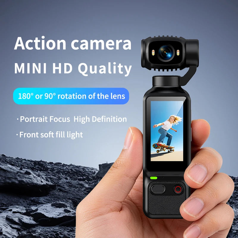 Caméra d'Action 4K ONEVAN – Grand Angle 180° Rotation 90°/180° Capteur Sony 19MP WiFi Bluetooth Télécommande Vlog – CLEVI Paris