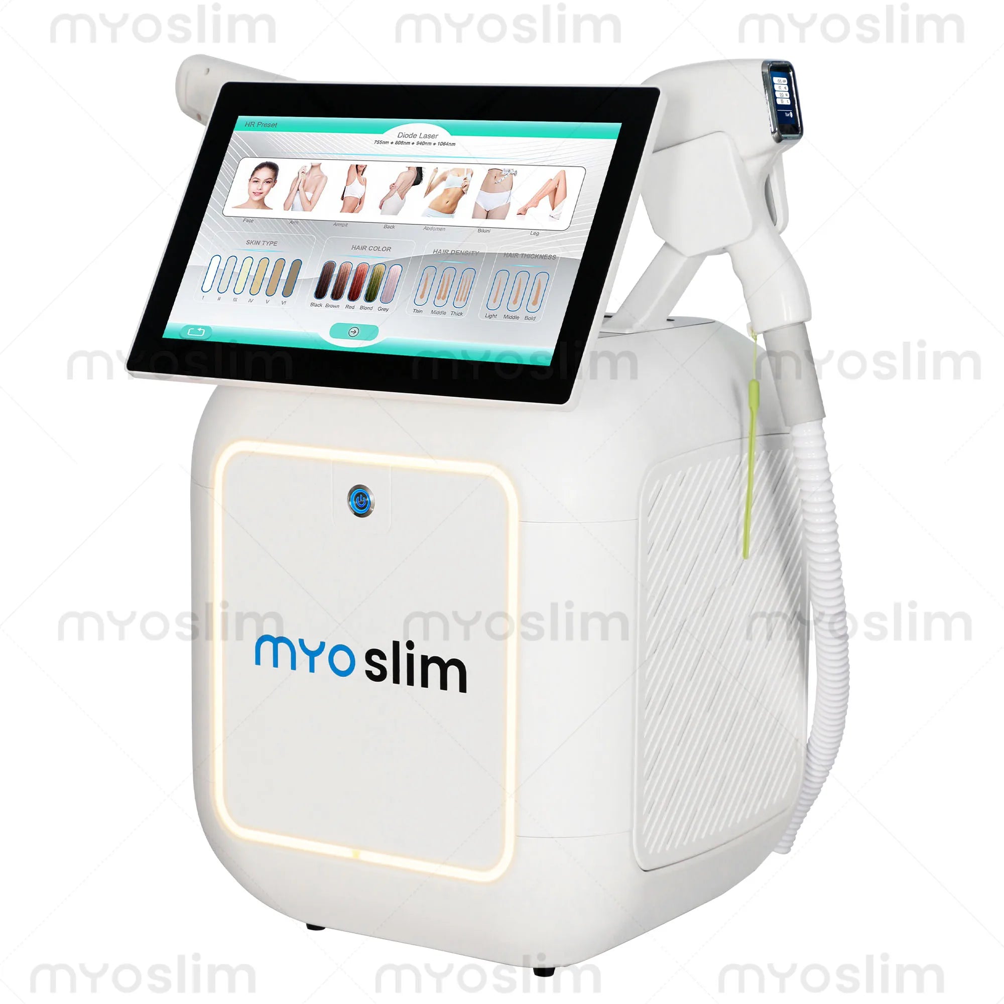 Machine 2-en-1 MYOSLIM Laser Diode FAC 755/808/940/1064nm + Picoseconde Épilation Détatouage 10/16 Barres – CLEVI Paris