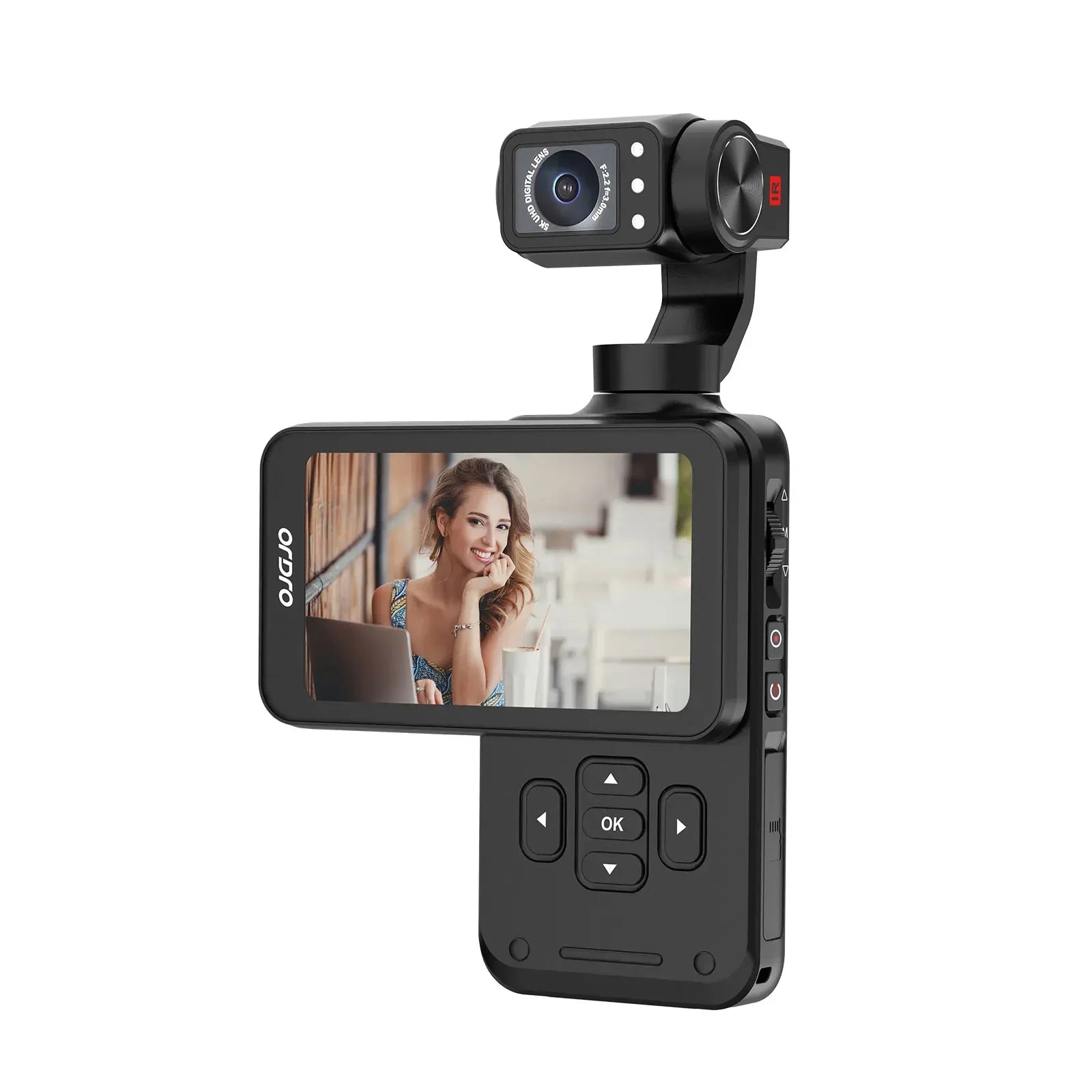 Caméra Action POMIACAM M5 5K Gimbal 3 Axes Sony CMOS Écran 3,5" Suivi Visage IR – CLEVI Paris