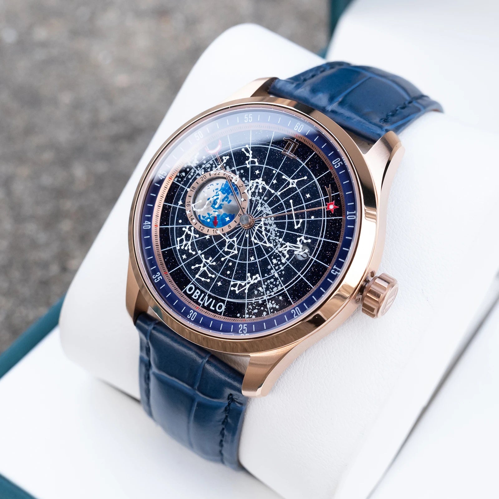OBLVLO Montre Automatique Homme Luxe Lunette Cristal Cadran Lumineux Cuir 40mm – CLEVI Paris