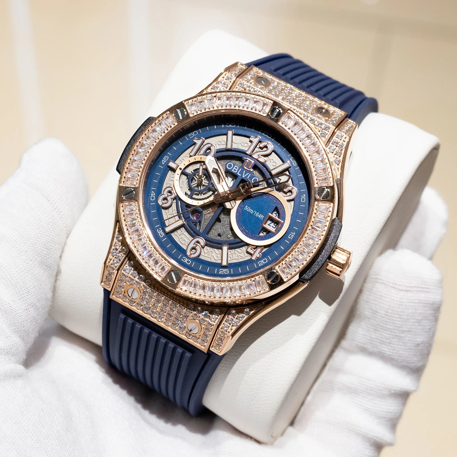 Montre Homme Mécanique Automatique Squelette Saphir 44mm – CLEVI Paris