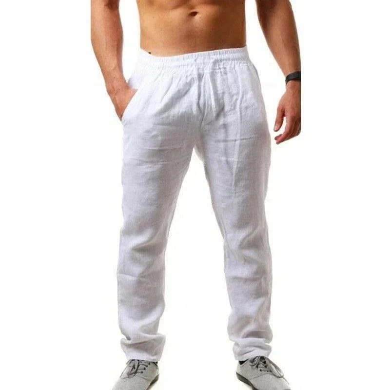 Pantalon Lin Coton Homme – Coupe Large Casual Printemps Été