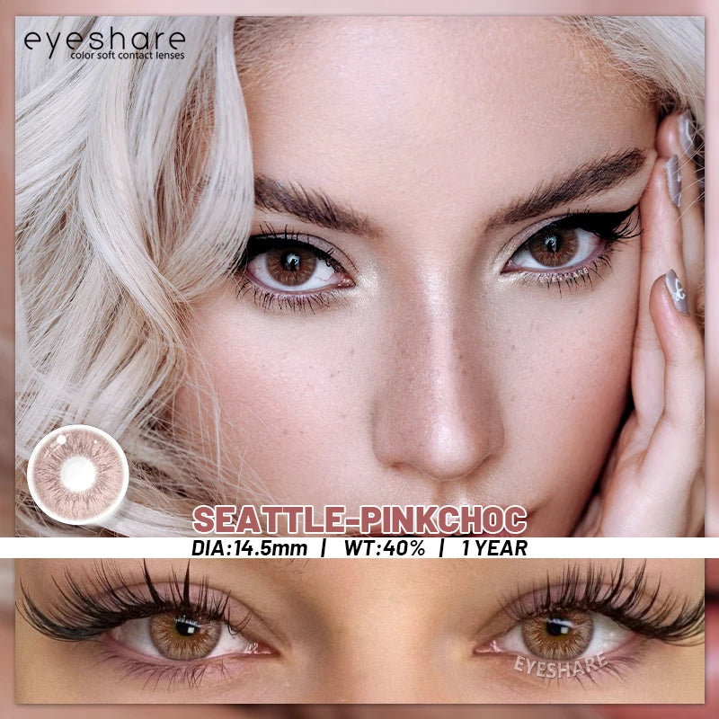 Lentilles de Contact Colorées EYESHARE – 15 Teintes, Port Annuel, Sans Correction