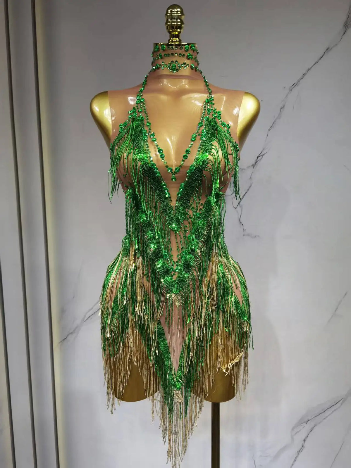 Robe de danse latine à franges – CLEVI Paris
