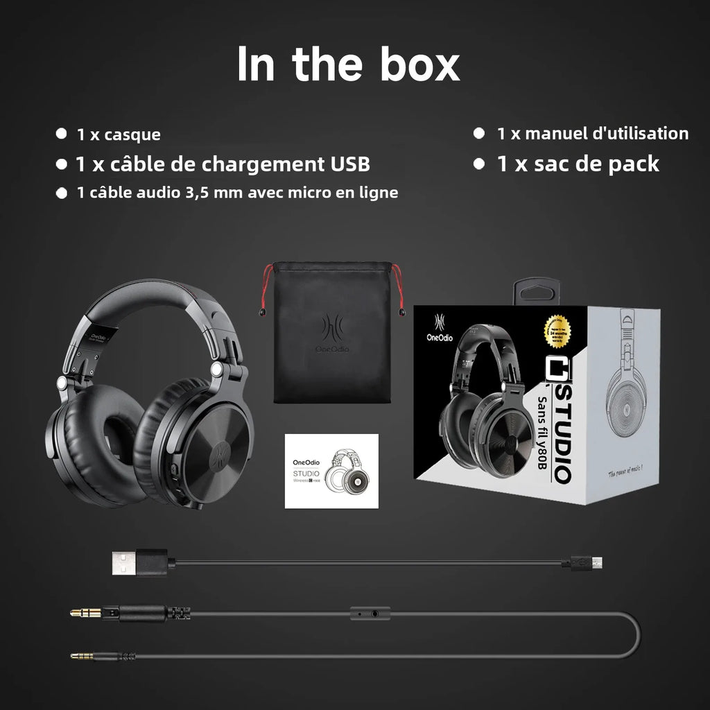 Casque Oneodio Pro-C Bluetooth 5.2 Hi-Res Audio 110h Micro CVC 8.0 – CLEVI Paris